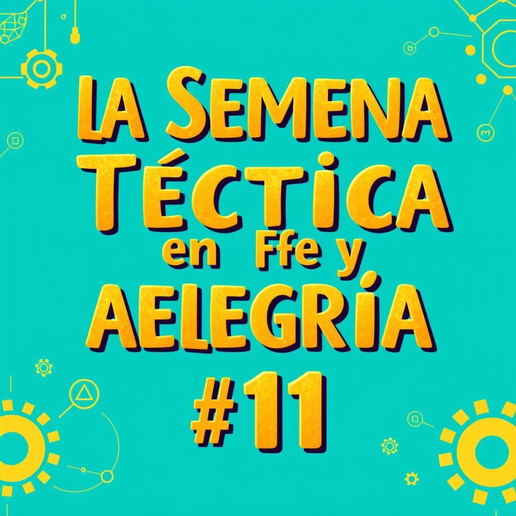 A horizontal banner promoting 'La Semana Técnica en Fe y Alegría 11', featuring golden lettering for the text