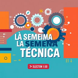 A horizontal banner for 'La Semana Técnica', featuring dynamic and engaging graphics that represent technical skills and innovation