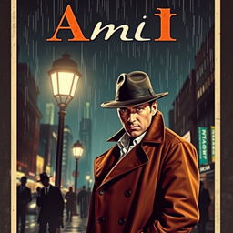 a vintage-style movie poster featuring the character Ivan, portrayed as a mysterious and stylish detective