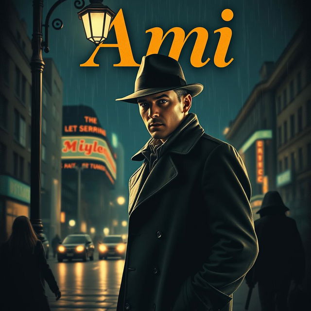 a vintage-style movie poster featuring the character Ivan, portrayed as a mysterious and stylish detective