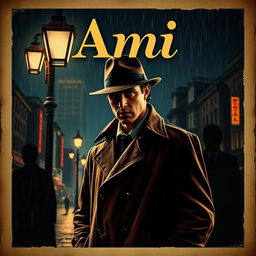 a vintage-style movie poster featuring the character Ivan, portrayed as a mysterious and stylish detective