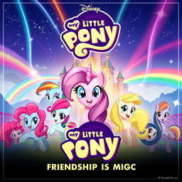 A vibrant Disney-style movie poster for a remake titled "My Little Pony: Friendship Is Magic