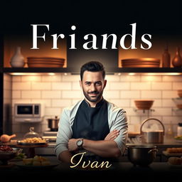 a modern series poster featuring the character Ivan, styled as a charismatic and confident gourmet chef