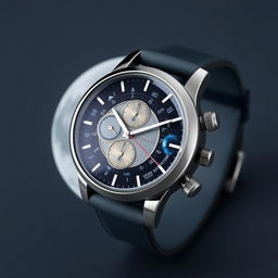 A wristwatch inspired by the Moonswatch, featuring an elegant watch with a stylish and modern design