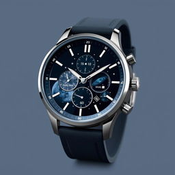 A wristwatch inspired by the Moonswatch, featuring an elegant watch with a stylish and modern design