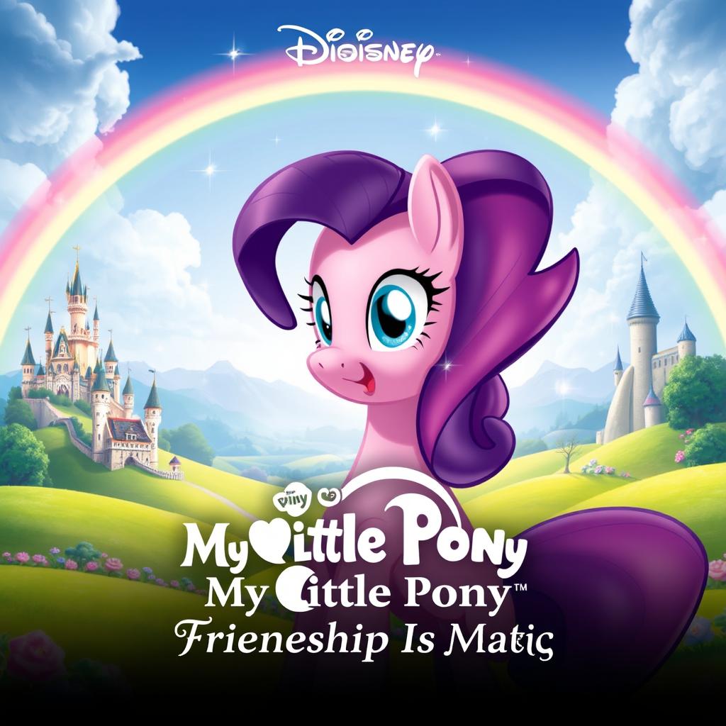 A captivating Disney-style poster for "My Little Pony: Friendship Is Magic" showcasing the character Twilight Sparkle at the center