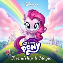 A captivating Disney-style poster for "My Little Pony: Friendship Is Magic" showcasing the character Twilight Sparkle at the center