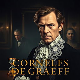 A dramatic movie poster set in the Dutch Golden Age, featuring Cornelis de Graeff, a stern magistrate, at the center