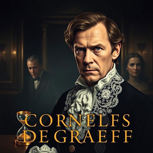 A dramatic movie poster set in the Dutch Golden Age, featuring Cornelis de Graeff, a stern magistrate, at the center