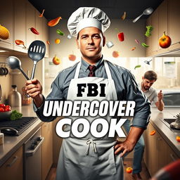 A thrilling and humorous movie poster for "Undercover Cook," showcasing the blend of comedy and action