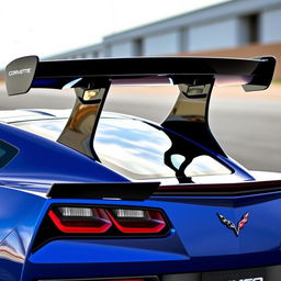 A Chevrolet Corvette C7 Z06 featuring a prominent swan neck wing