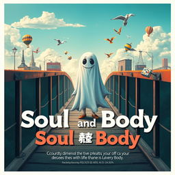 A captivating and humorous movie poster for the comedy-drama film "Soul and Body," exploring the intriguing theme of a deceased person caught between life and death