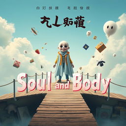 A captivating and humorous movie poster for the comedy-drama film "Soul and Body," exploring the intriguing theme of a deceased person caught between life and death