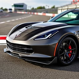 C7 Z06 Corvette with GT3-style vented front fenders, showcasing aggressive aerodynamics and sleek design, in a high-performance automotive setting