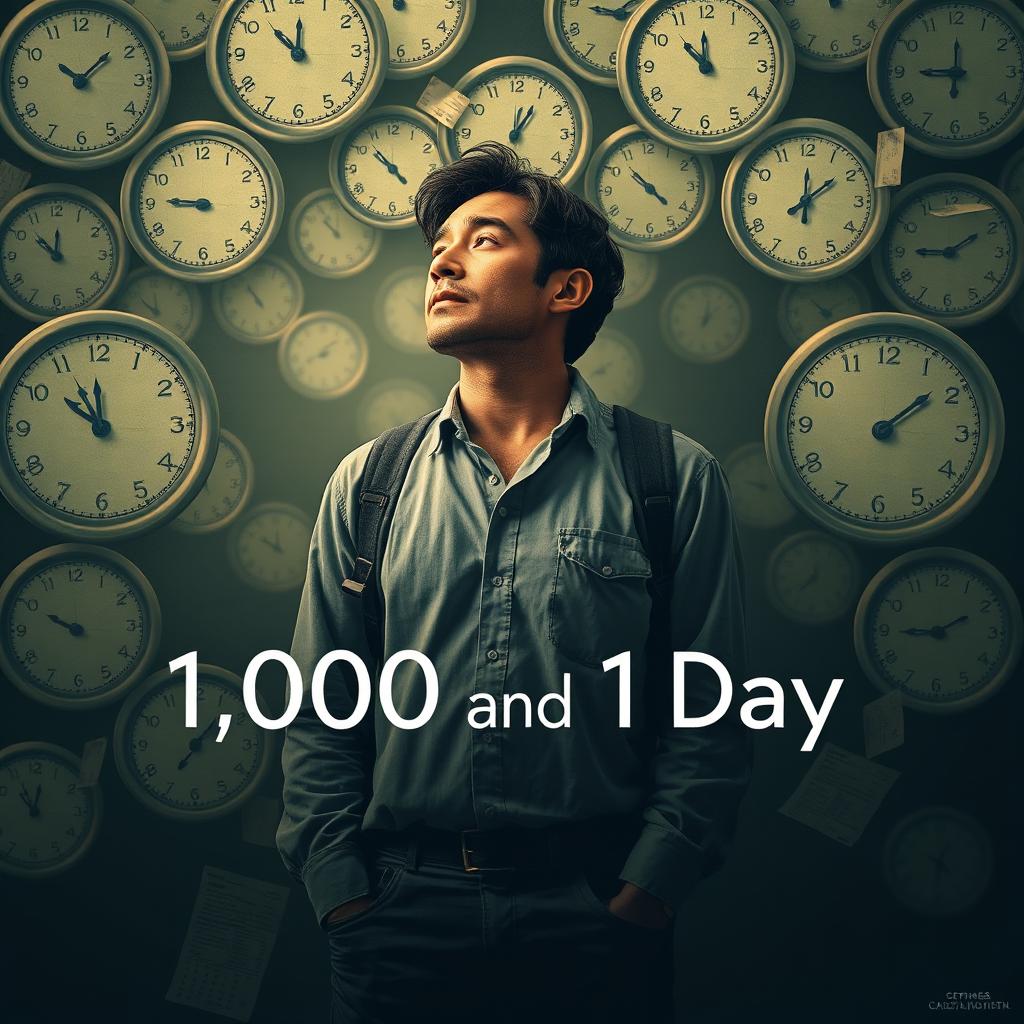 A thought-provoking movie poster for the drama film "1,000 and 1 Day," which tells the story of a man reliving the same day over and over