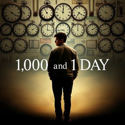 A compelling and introspective movie poster for the drama film "1,000 and 1 Day," which explores the life of a man reliving the same day repeatedly