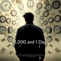 A compelling and introspective movie poster for the drama film "1,000 and 1 Day," which explores the life of a man reliving the same day repeatedly