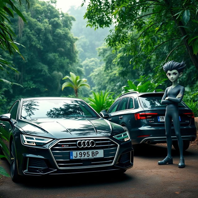 A sleek, black Audi A7 C7