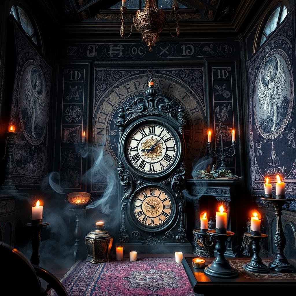 A mystical, modern witchy scene with elements of gothic time travel