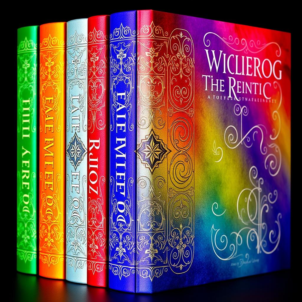 A visually cohesive and enchanting book spine design for a 5-book series