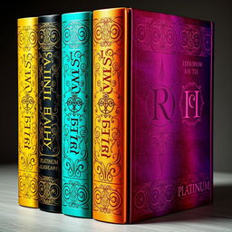 A visually cohesive and enchanting book spine design for a 5-book series