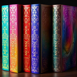 A visually cohesive and enchanting book spine design for a 5-book series