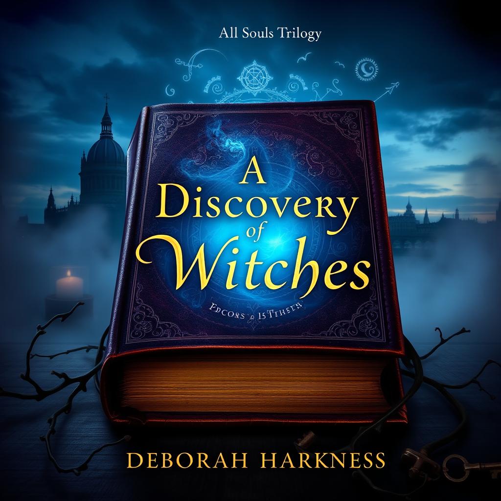 A mystical and captivating book cover design for "A Discovery of Witches" from the All Souls Trilogy