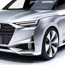 A futuristic Audi commercial vehicle, blending sleek, aerodynamic design with practical functionality