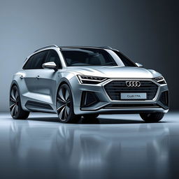 A futuristic Audi commercial vehicle, blending sleek, aerodynamic design with practical functionality