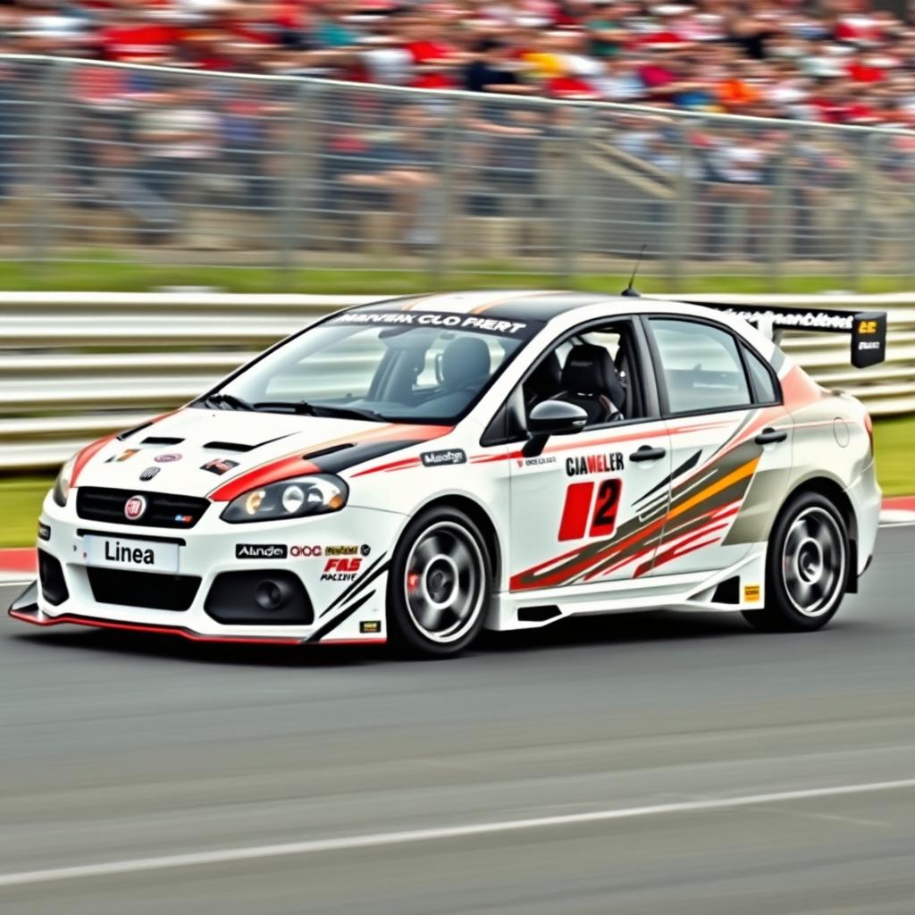 A Fiat Linea transformed into a sleek and dynamic racing car