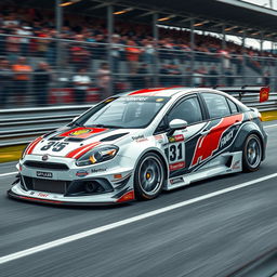 A Fiat Linea transformed into a sleek and dynamic racing car