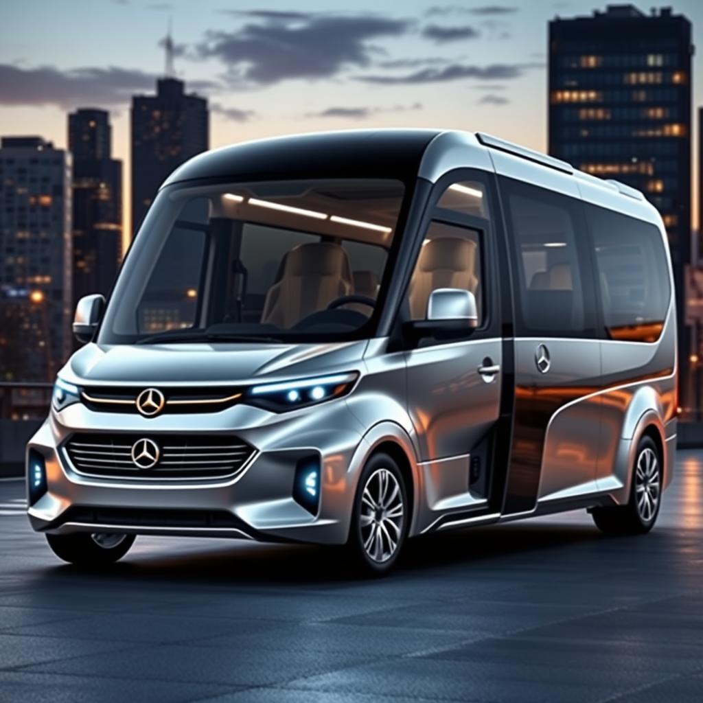 An imaginative concept where a Fiat Egea and a Mercedes-Benz Travego bus morph into a single futuristic vehicle