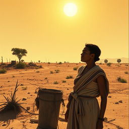 A scene set in the 1960s depicting a cangaceiro in the northeastern hinterlands of Brazil