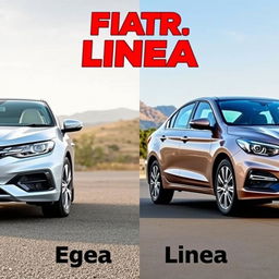 A side-by-side comparison of the Fiat Egea and Fiat Linea, showcasing their similar design features