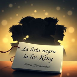 An enchanting animated cover for a romantic novel titled "La lista negra de los King" by Mara Fernández