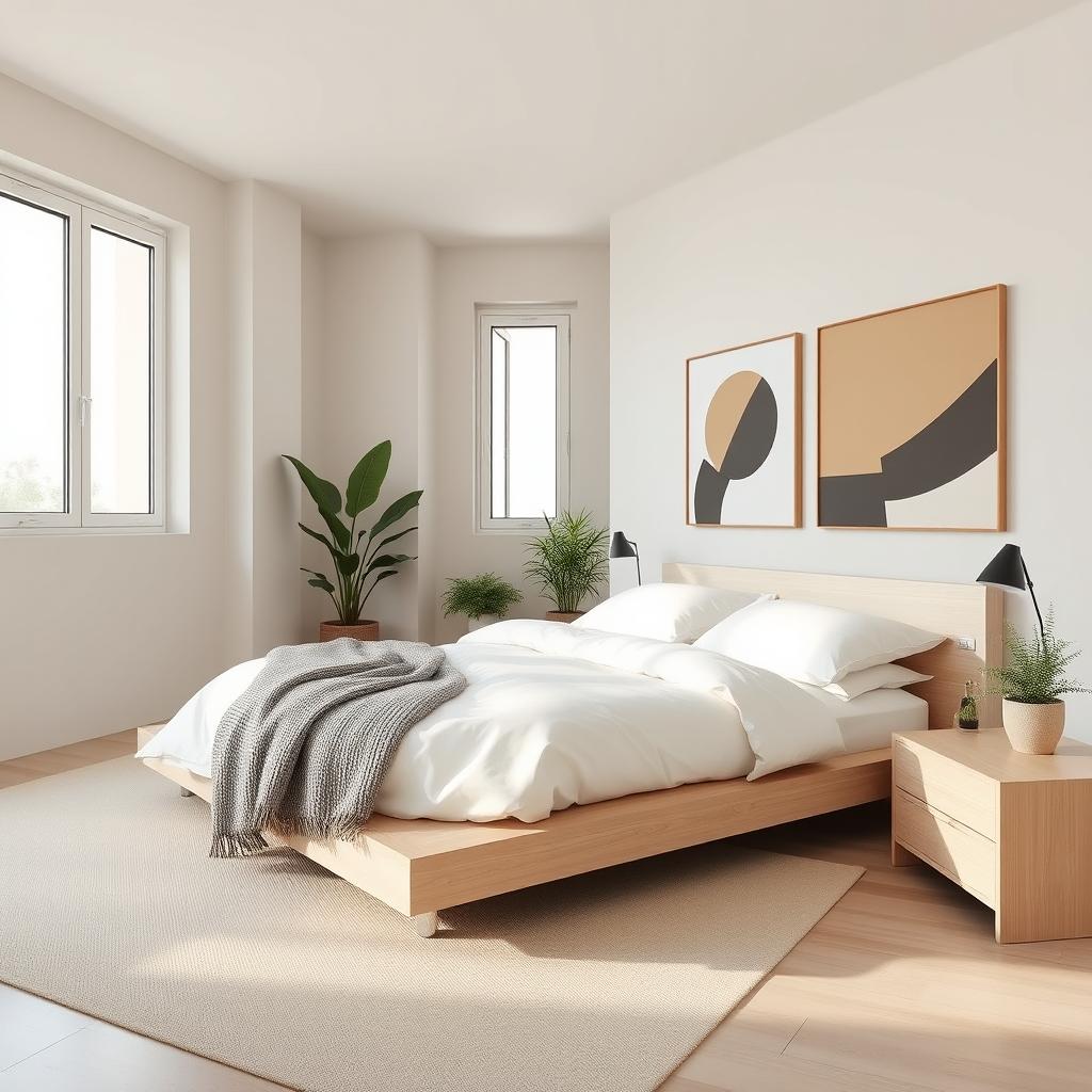 A bedroom designed in the Montesoli style, embodying a sleek and minimalist aesthetic