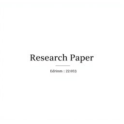 A professional and elegant cover page for a research paper