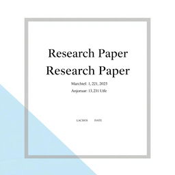 A professional and elegant cover page for a research paper