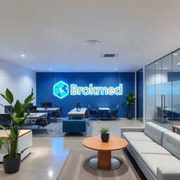 A professional and modern commercial space design for an insurance brokerage called Brokmed