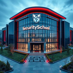 Innovative and modern design of a private security academy named SecuritySchool