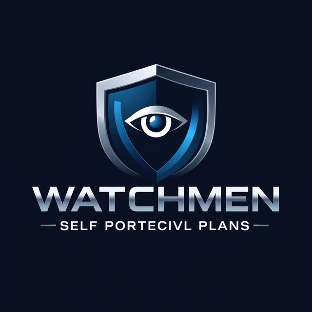 A modern and sleek logo design for a company named "Watchmen" specializing in self-protection plans