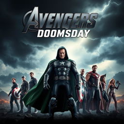 An epic movie poster for a fictional film titled 'Avengers: Doomsday'