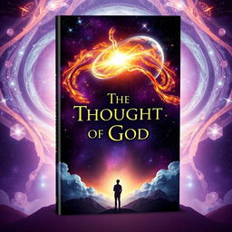 A compelling cover for a fictional book titled "The Thought of God