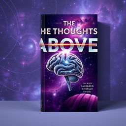 A captivating book cover design for a science fiction novel titled "The Thoughts Above"