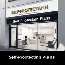 A commercial space design for a business specializing in creating self-protection plans