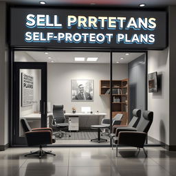 A commercial space design for a business specializing in creating self-protection plans