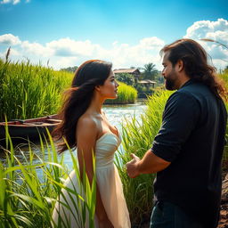 A Venezuelan telenovela setting by the river titled 'Amor en el Pajonal'