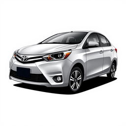 Vector illustration of a Toyota Vios Gen 3