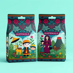 A packaging design for amigurumi toys with a theme based on Guatemalan legends