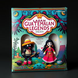 A packaging design for amigurumi toys with a theme based on Guatemalan legends